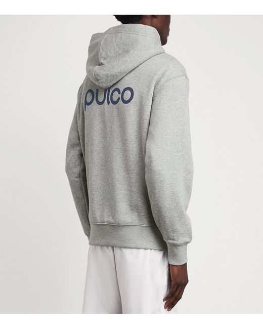 Pulco Studios Gray Cotton Fleece-Lined Hoodie for men