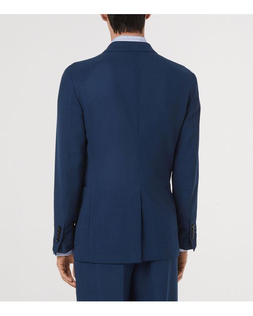 Tom Ford Blue Virgin Wool Double-Breasted Blazer for men