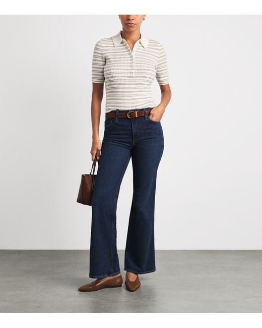 PAIGE White Stripe Summit Polo Shirt