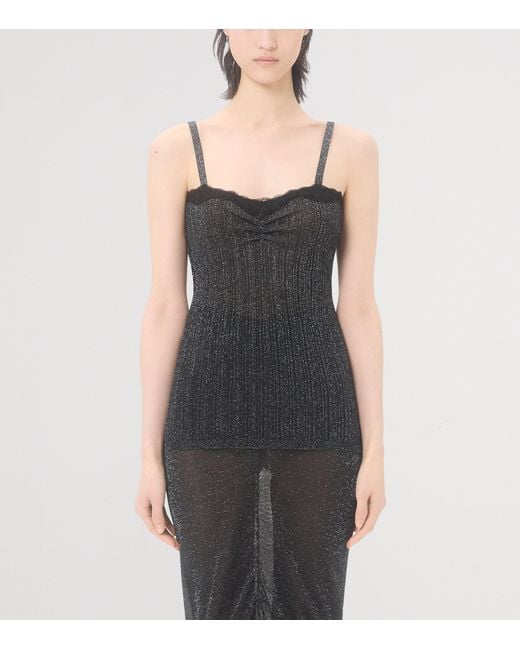 Valentino Black Lurex Knit Tank Top