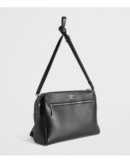 Balenciaga Black Leather Bel Air Messenger Bag for men