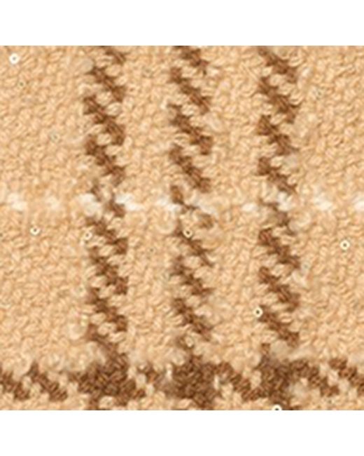 Burberry Natural Cashmere-Wool-Silk Sequin Check Scarf