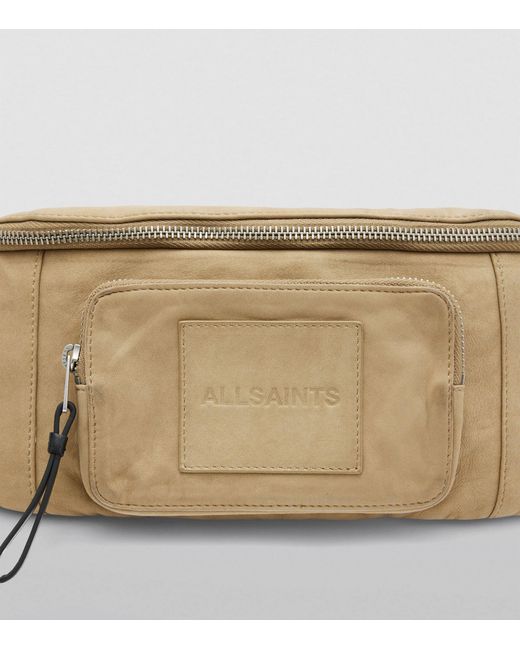 AllSaints Natural Leather Washed Belt Bag for men