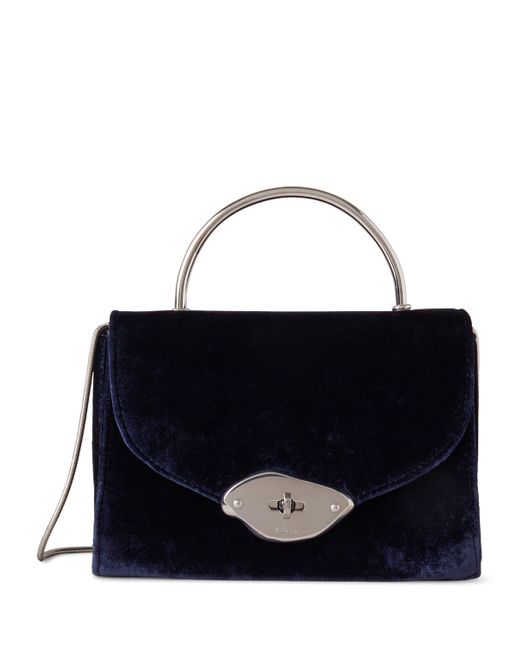 Mulberry Black Small Velvet Lana Top-Handle Bag