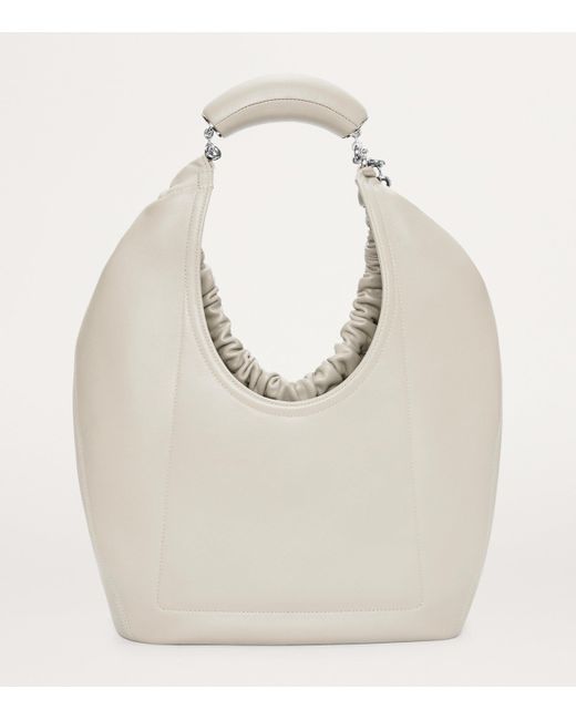 Loewe White Small Leather Squeeze Top-Handle Bag