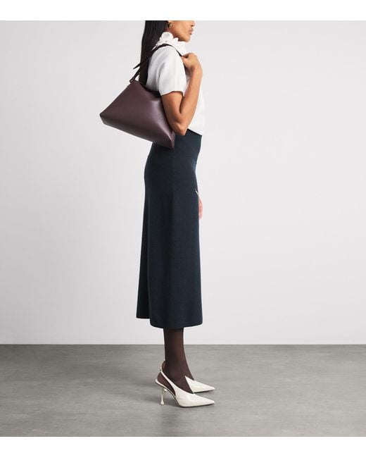 Erdem Purple Large Leather Bloom Shoulder Bag