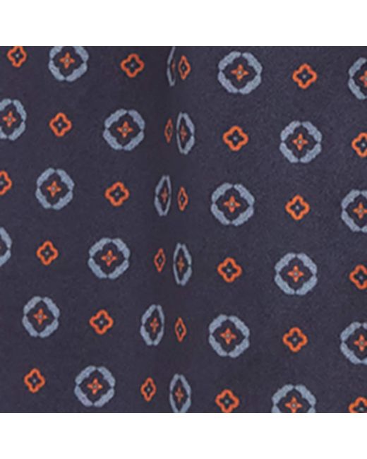 Derek Rose Blue Silk Geo Print Traditional Boxer Shorts for men