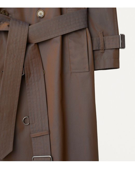 Burberry Brown Gabardine Long Trench Coat