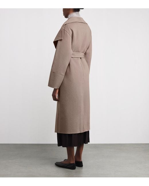 Soft Goat Brown Wool-Cashmere Long Coat