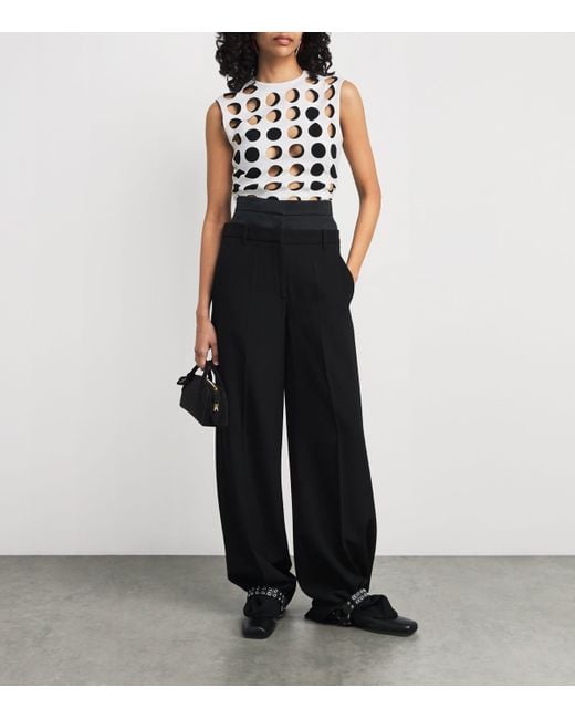 A.W.A.K.E. MODE White Layered Holes Sleeveless Top