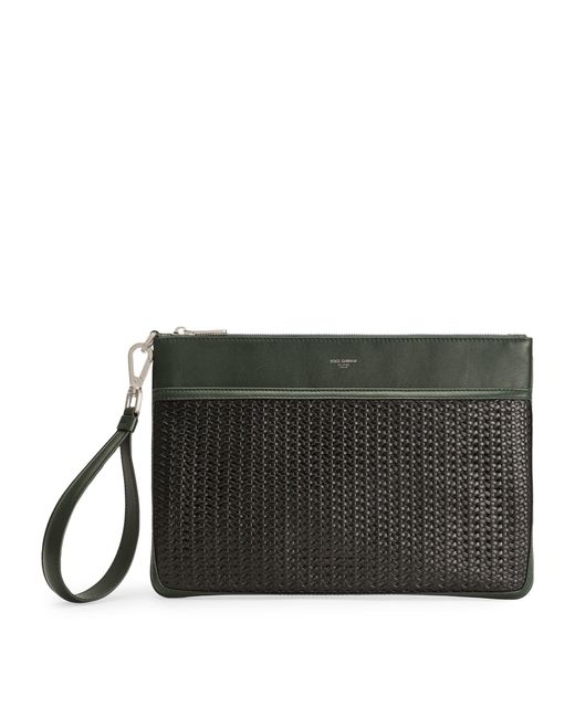Dolce & Gabbana Black Canvas-Calfskin Plongé Toiletry Bag for men