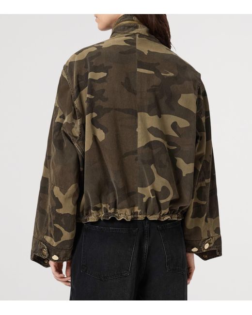 AllSaints Green Organic Cotton Clay Patch Jacket