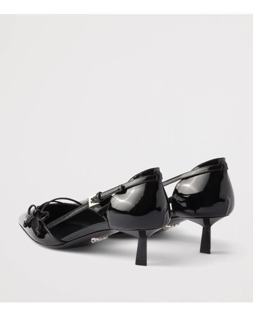 Prada Black Patent Leather Open-Side Pumps 45