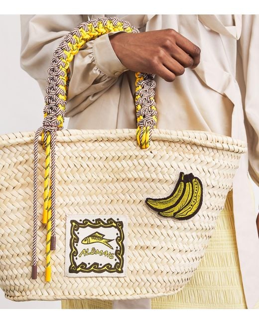 ALÉMAIS Metallic Medium Woven Mona Basket Bag