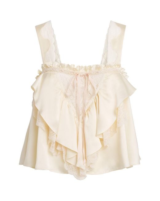 Chloé Natural Silk Ruffled Top