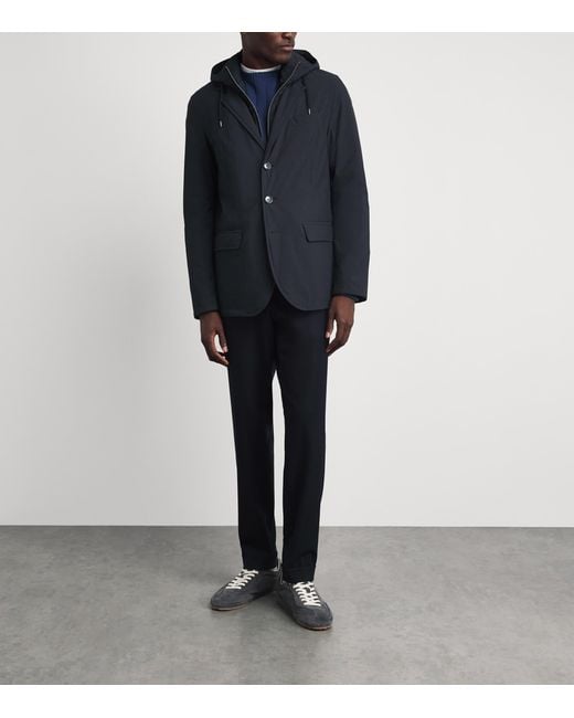Herno Blue Hooded Jacket for men