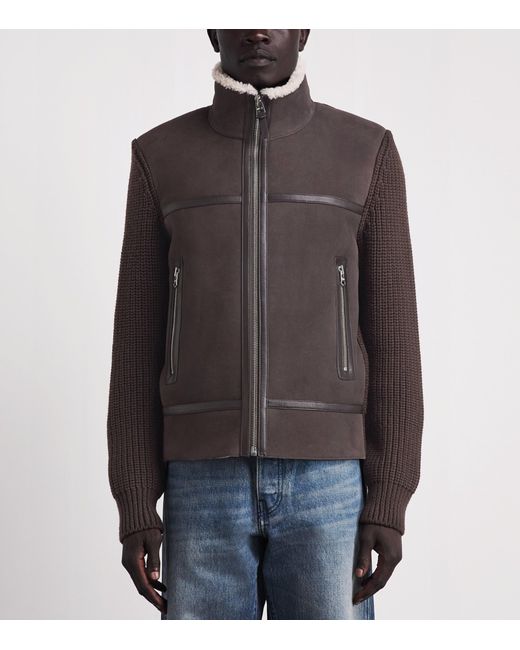 Mackage Brown Merino-Shearling Jonathan Jacket for men