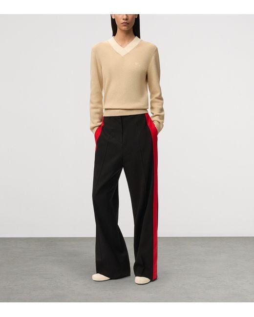 Loewe Natural Cotton-Wool V-Neck Sweater