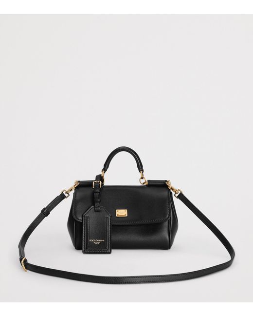 Dolce & Gabbana Black Plongé Calfskin My Sicily Cross-Body Bag