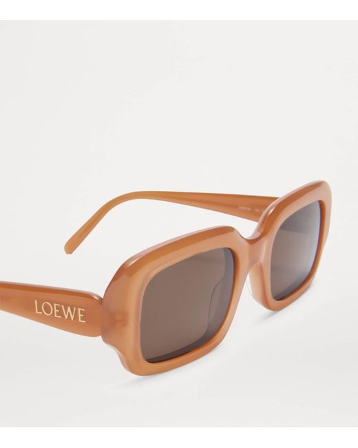 Loewe Brown Acetate Rectangular Slim Sunglasses