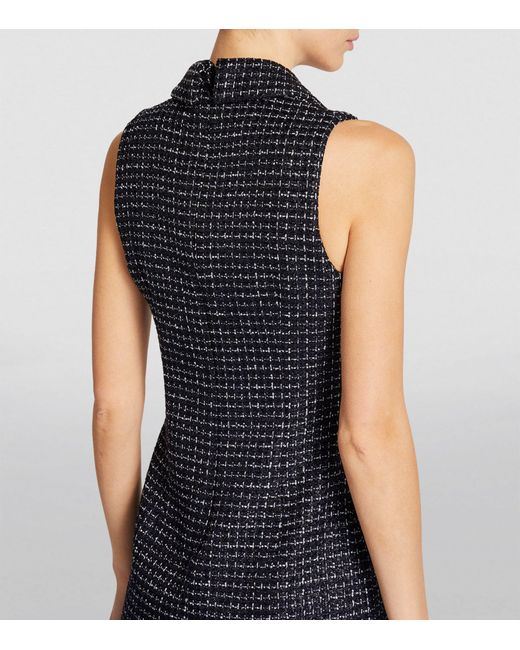 Alessandra Rich Black Tweed Sequinned Mini Dress