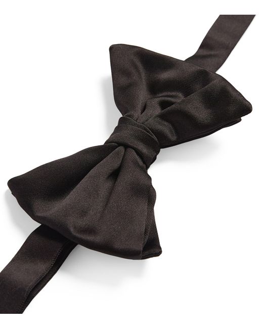 Giorgio Armani Black Large Silk Pre-tied Bowtie for men