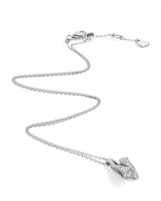Marli New York White And Diamond Cleo Huggie Pendant Necklace