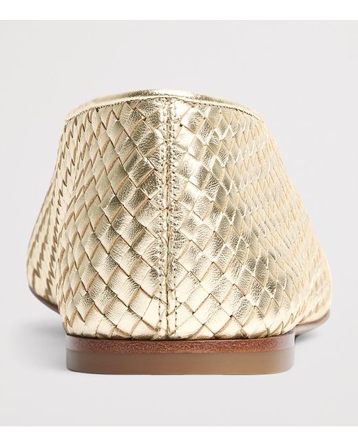 Bottega Veneta Natural Metallic Leather Rosa Ballet Flats