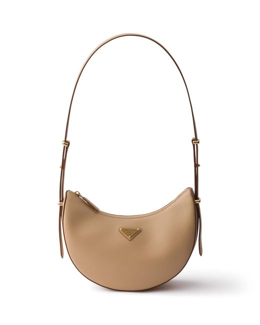 Prada Metallic Leather Arqué Shoulder Bag
