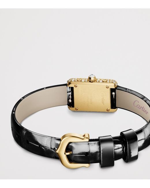 Cartier Metallic And Diamond Tank Louis Watch