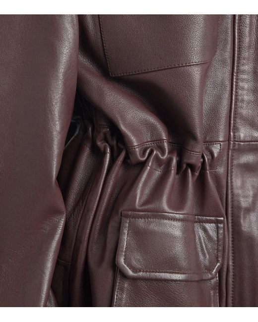 Sandro Brown Oversized Leather Jacket
