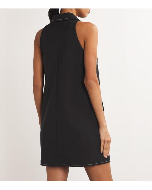 Sandro Black Topstitched Mini Shirt Dress