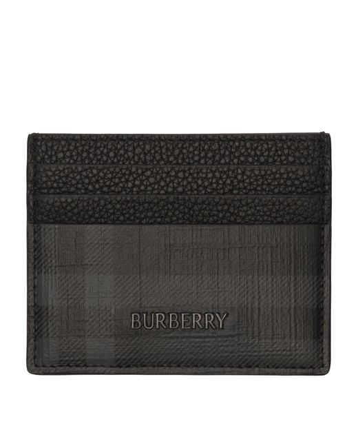 Burberry Black City Check Card Holder for men