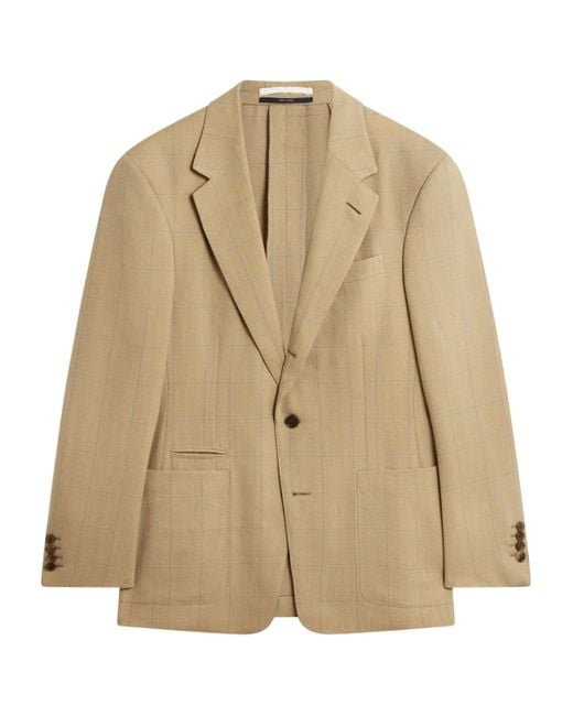 Dunhill Natural Wool Twill Windowpane Check Bourdon Blazer for men