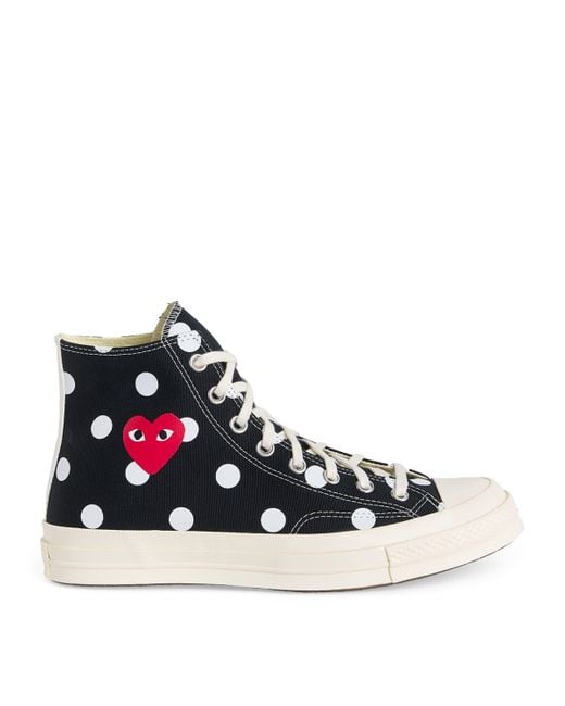 COMME DES GARÇONS PLAY Blue X Converse Polka Dot Heart Chuck Taylor All Star '70 High-Top Sneakers for men