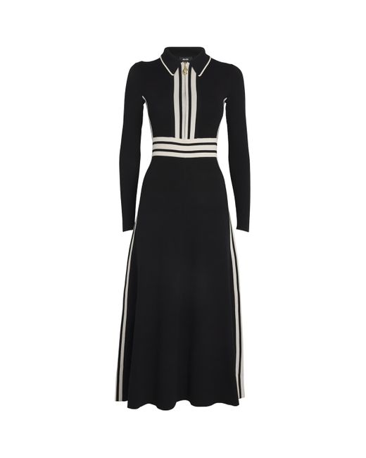 ME+EM Black Knitted Stripe Maxi Dress