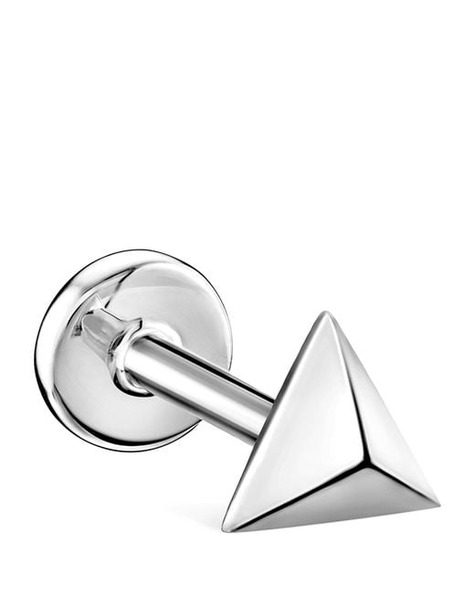 Maria Tash Metallic Faceted Triangle Threaded Stud Earring