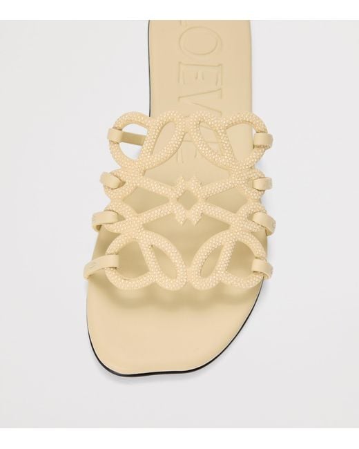 Loewe Natural Leather Petal Anagram Sandals