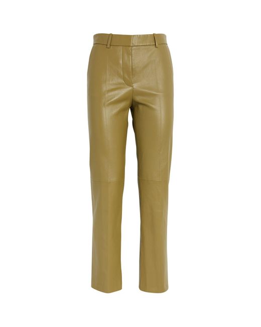 Joseph Green Leather Coleman Trousers
