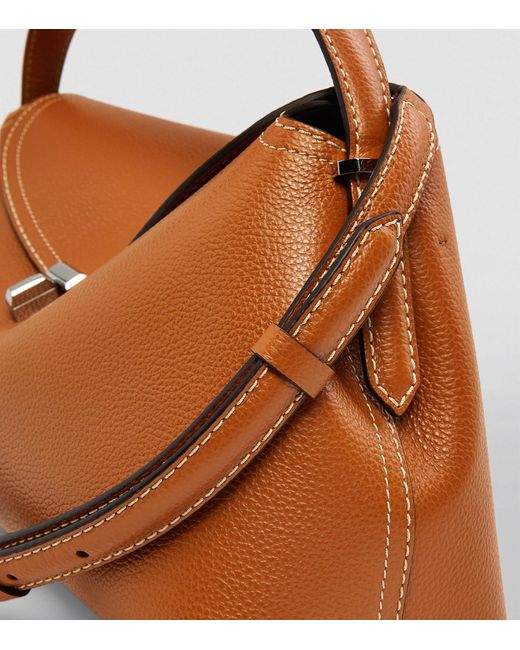 Totême  Brown Leather T-lock Top-handle Bag