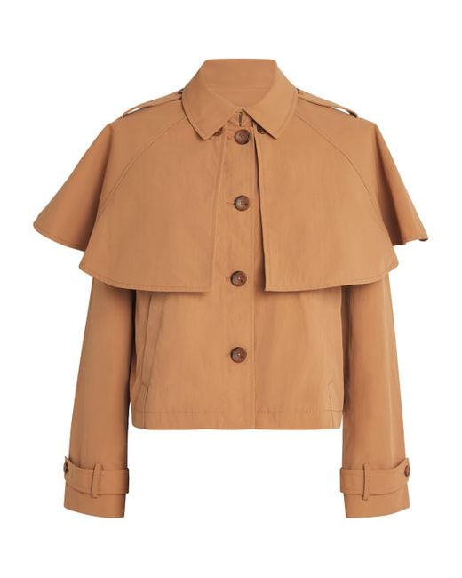 Ulla Johnson Brown Water-Repellent River Cape-Layer Jacket