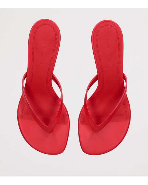 AMINA MUADDI Red Leather Juliette Sandals 45