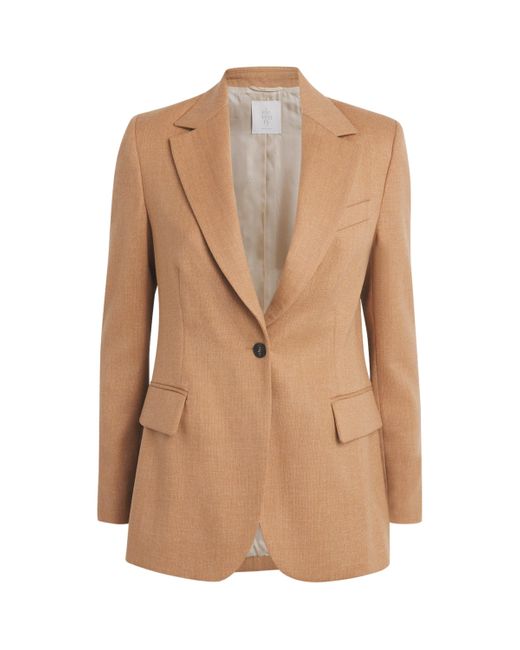Eleventy Natural Wool-Blend Metallic Blazer