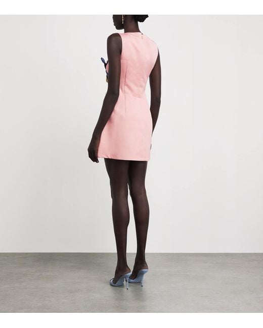 LEO LIN Pink Floral Appliqué Ali Mini Dress