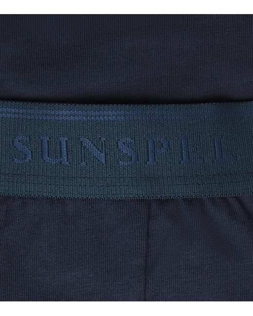 Sunspel Blue Stretch-Cotton Trunks for men