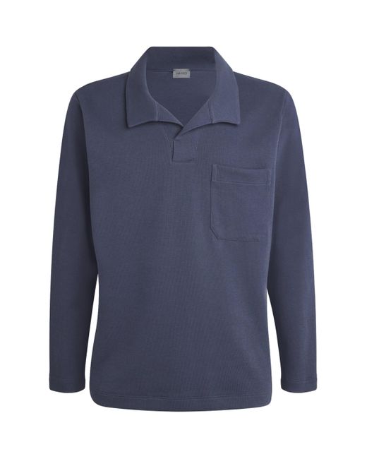 Hanro Blue Stretch-Cotton Travelwear Sweatshirt for men