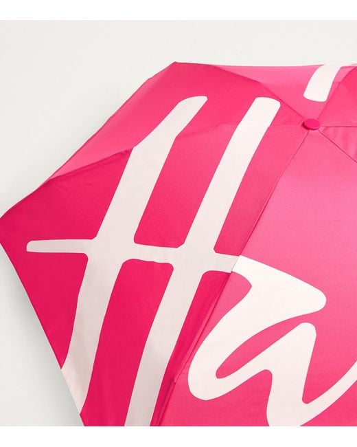 Harrods Pink Logo Umbrella