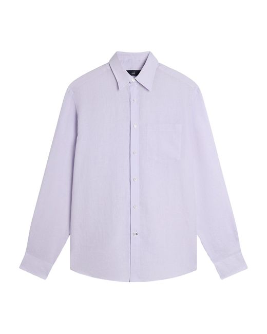 Dunhill Purple Linen Button-Up Shirt for men