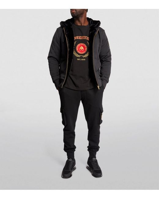 Moose Knuckles Black Linden Bunny Zip-Up Hoodie for men