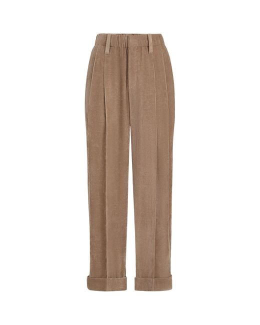 Brunello Cucinelli Brown Elasticated Trousers